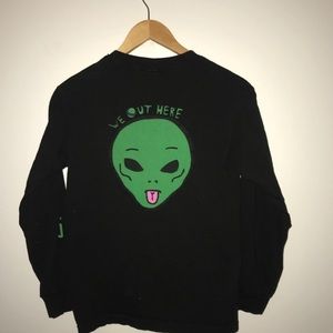zumiez ripndip alien black long sleeve shirt